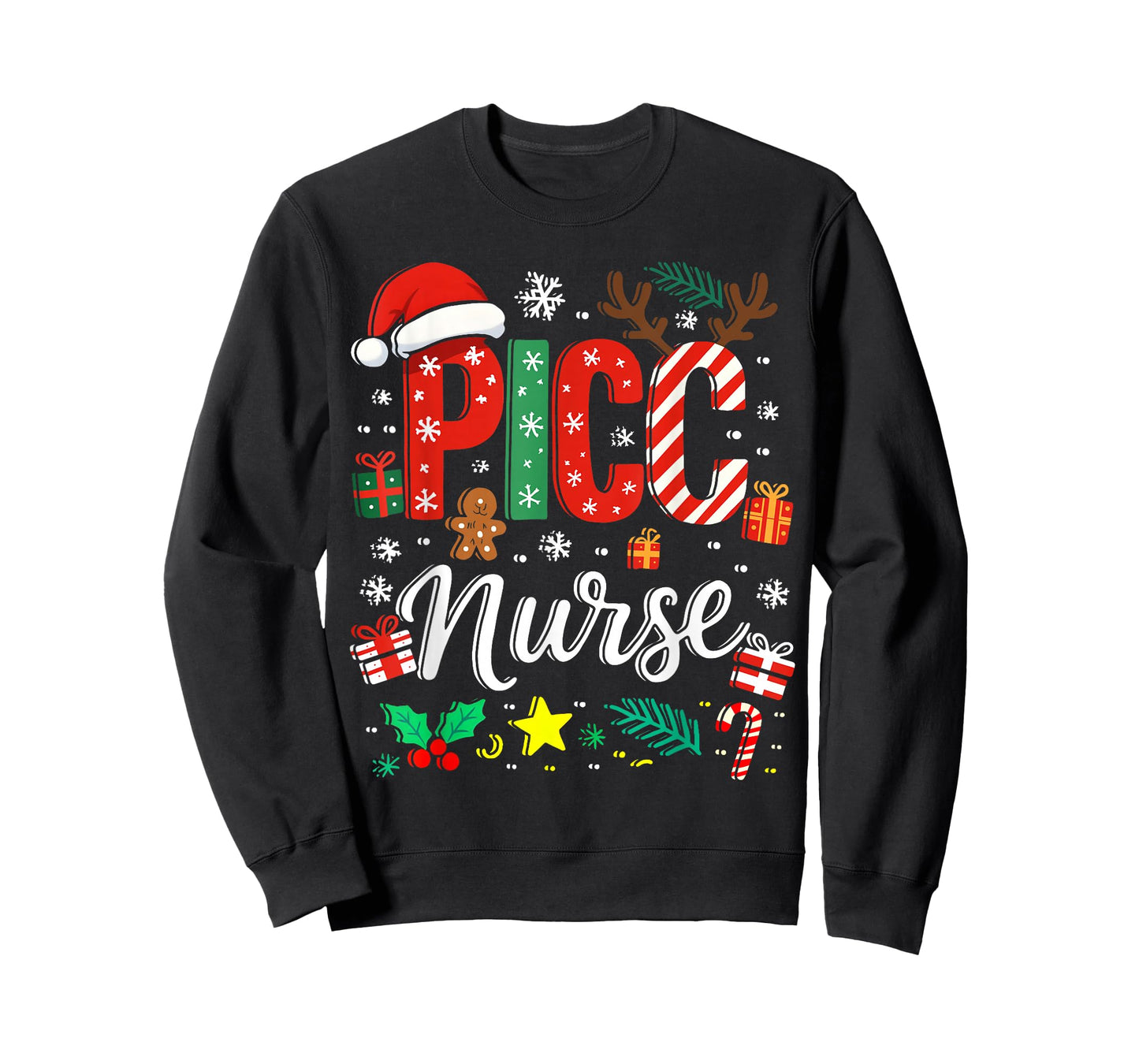 PICC Nurse Christmas Nursing Practitioner Funny Crew Teams T-Shirt