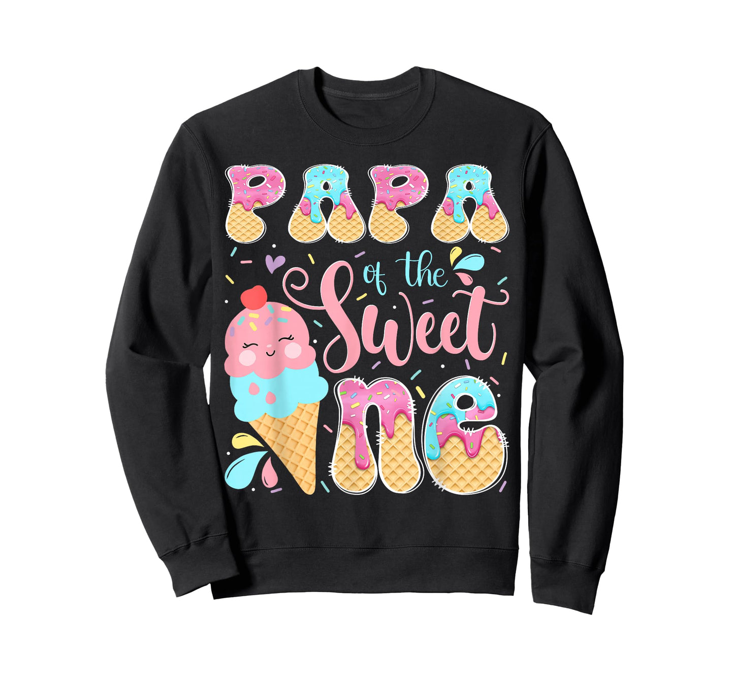 Papa of The Sweet One Ice Cream 1St Birthday Girl T-Shirt