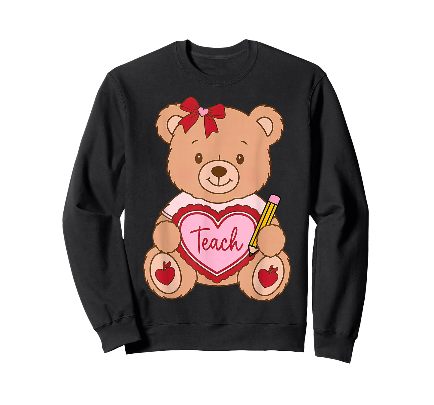 Teacher Bear Valentine Tech Valentines Day Girl Boy Teen Kid T-Shirt