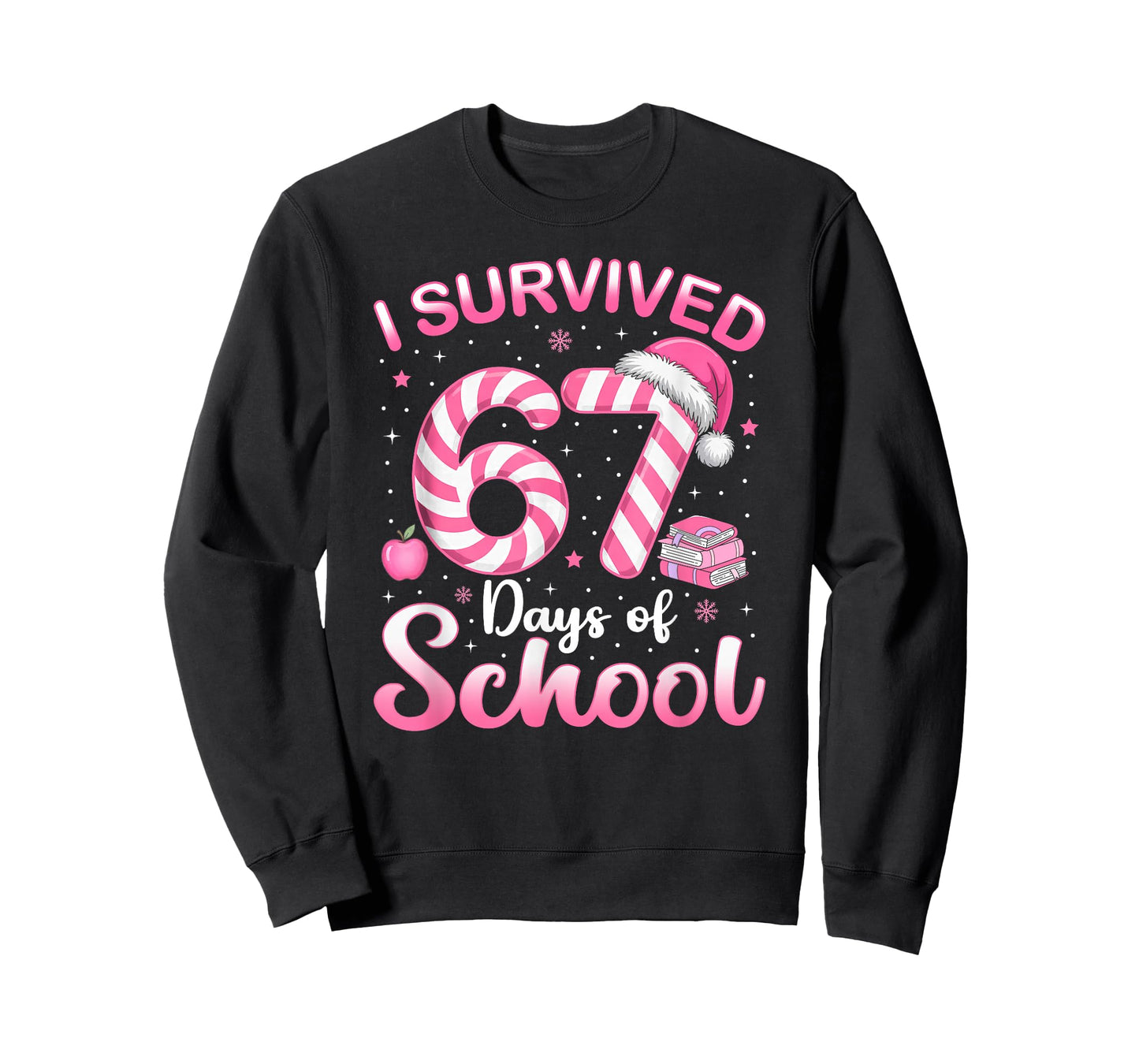 67 Christmas Shirt Teacher Kids I Survived 67 Days of School T-Shirt