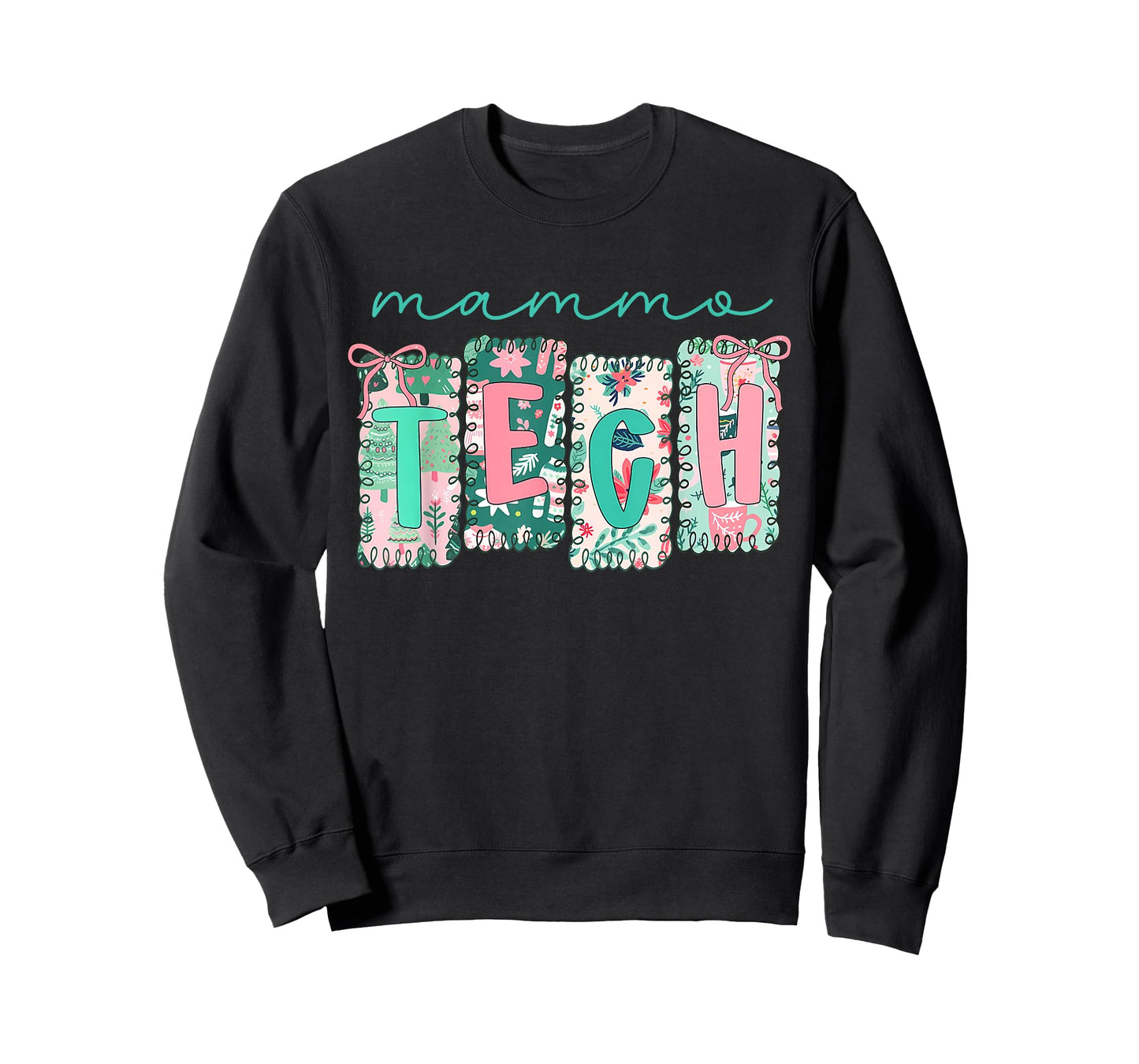 Stamp Bow Mammo Tech Christmas Mammography Technologist T-Shirt