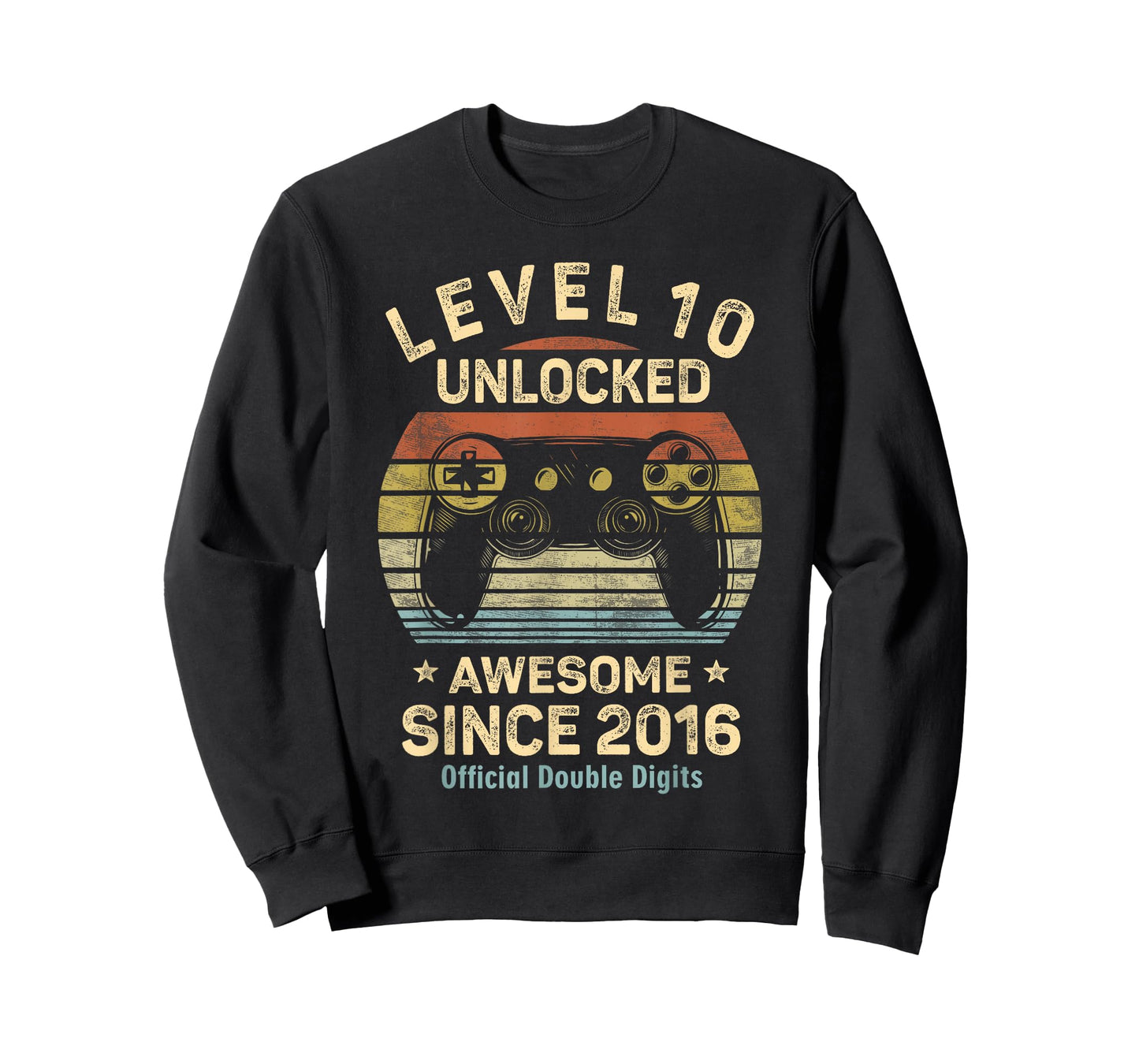 Level 10 Unlocked Official Double Digit 10th Birthday Gaming T-Shirt