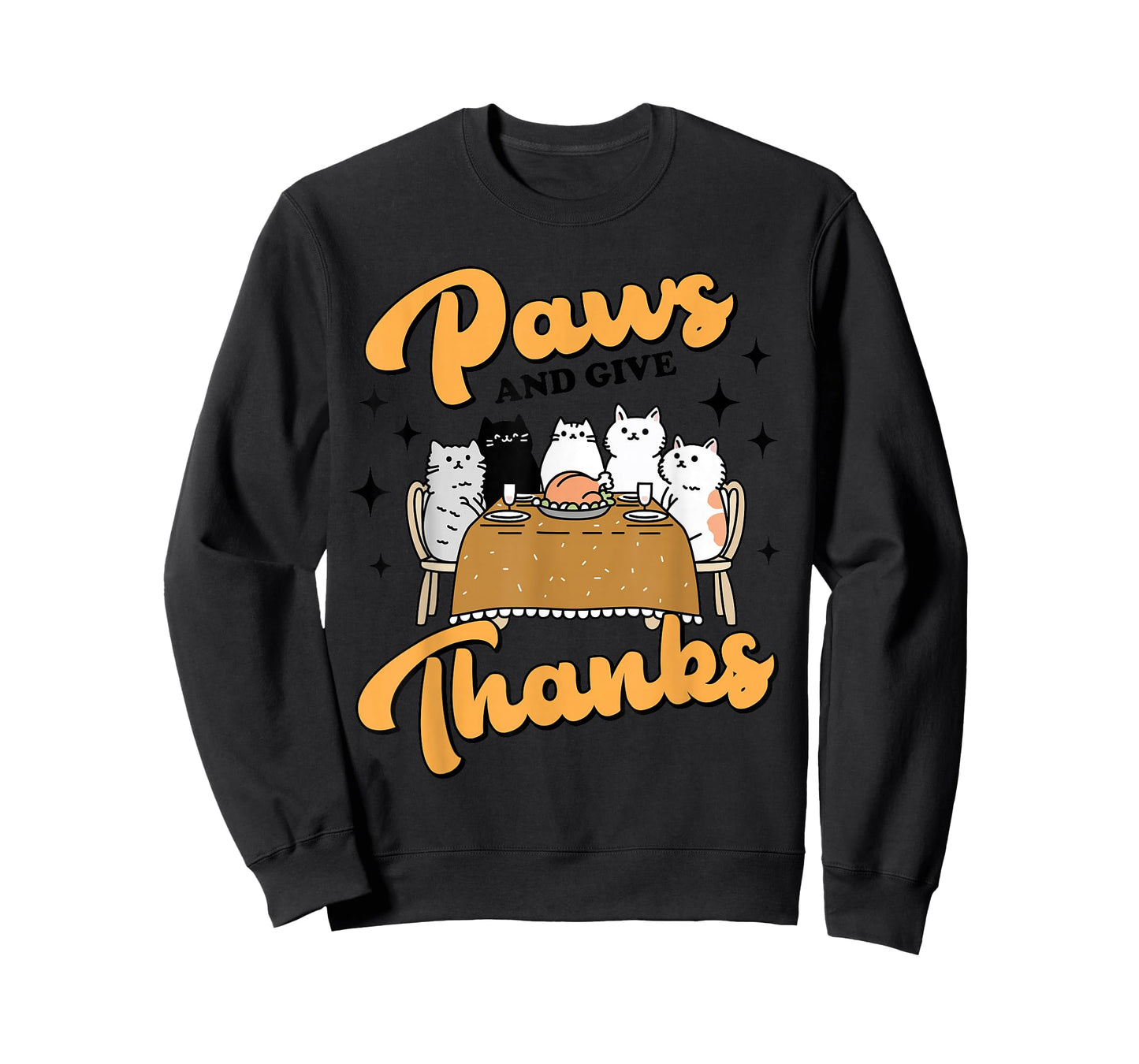 Thanksgiving Autumn Fall Kitty Cat Mom Paws and Give Thanks T-Shirt