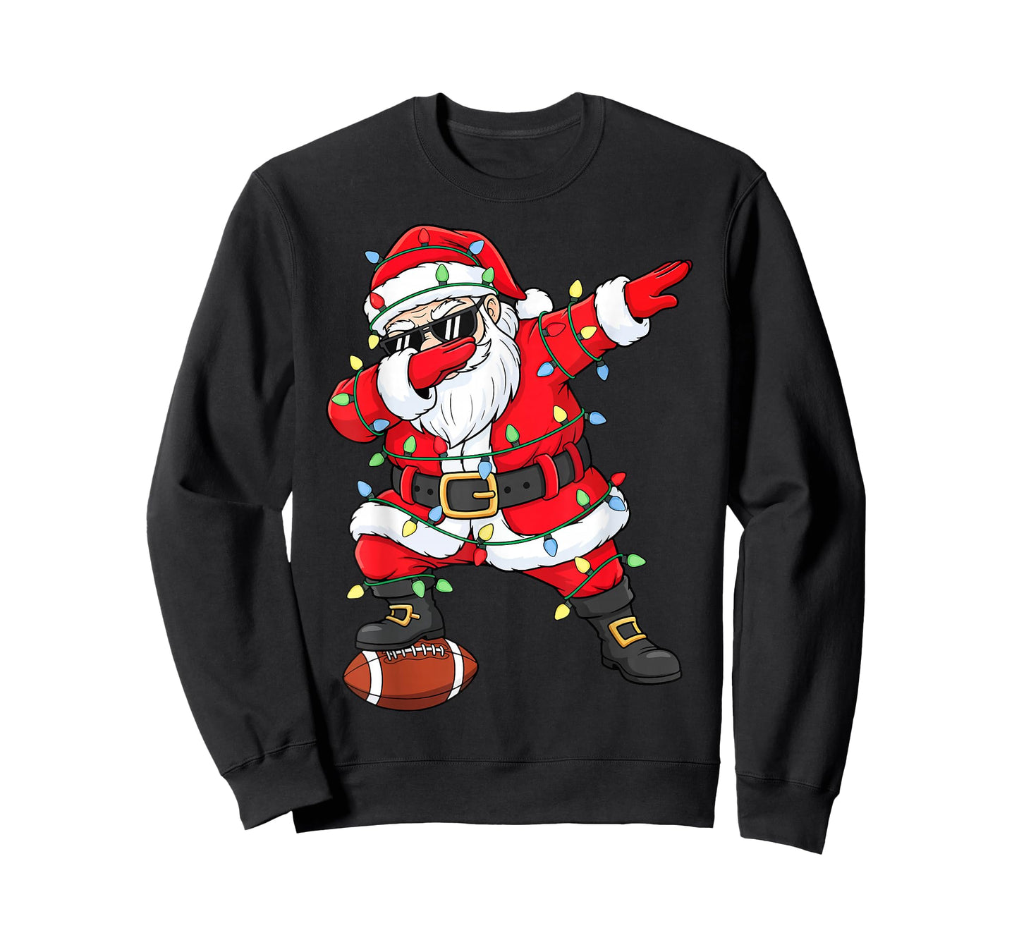 Dabbing Santa Funny Christmas Football Men Women Boys Girls T-Shirt