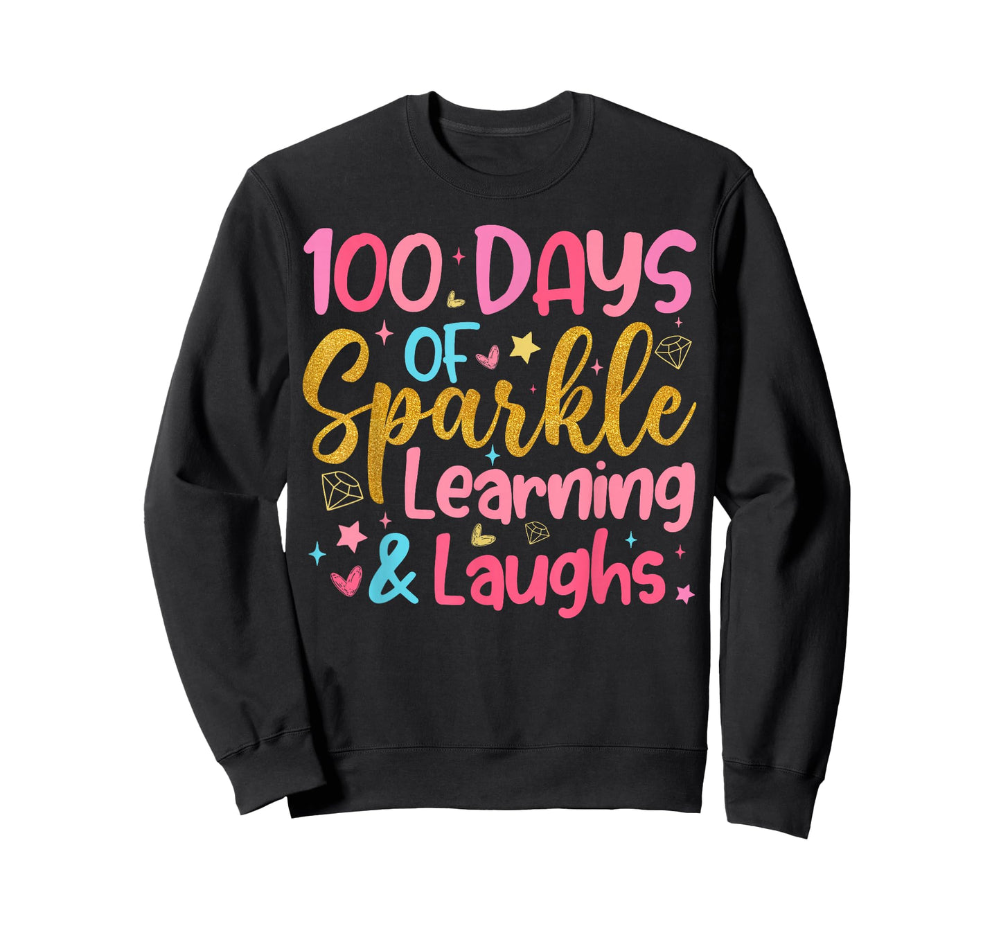 100 Days of Learning Laughs 100th Day of School Teacher Kids T-Shirt