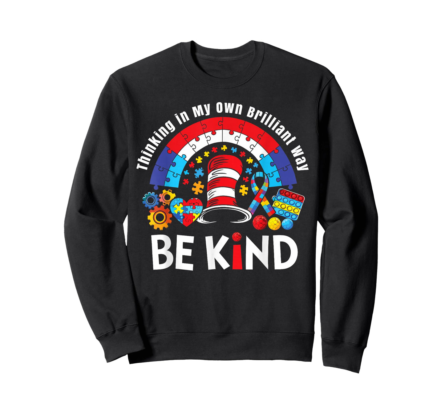 Autism Awareness Teacher Be Kind Why Fit in Doctor Cat Hat T-Shirt