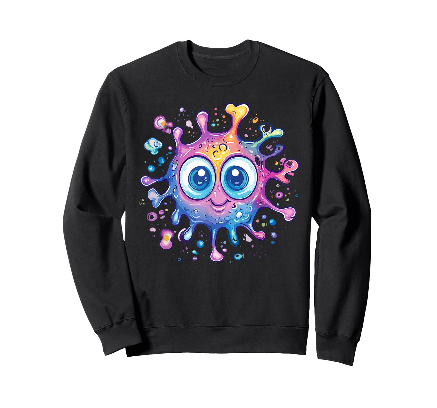 Smiling Colorful Bacteria Cute Pastel Virus Character T-Shirt