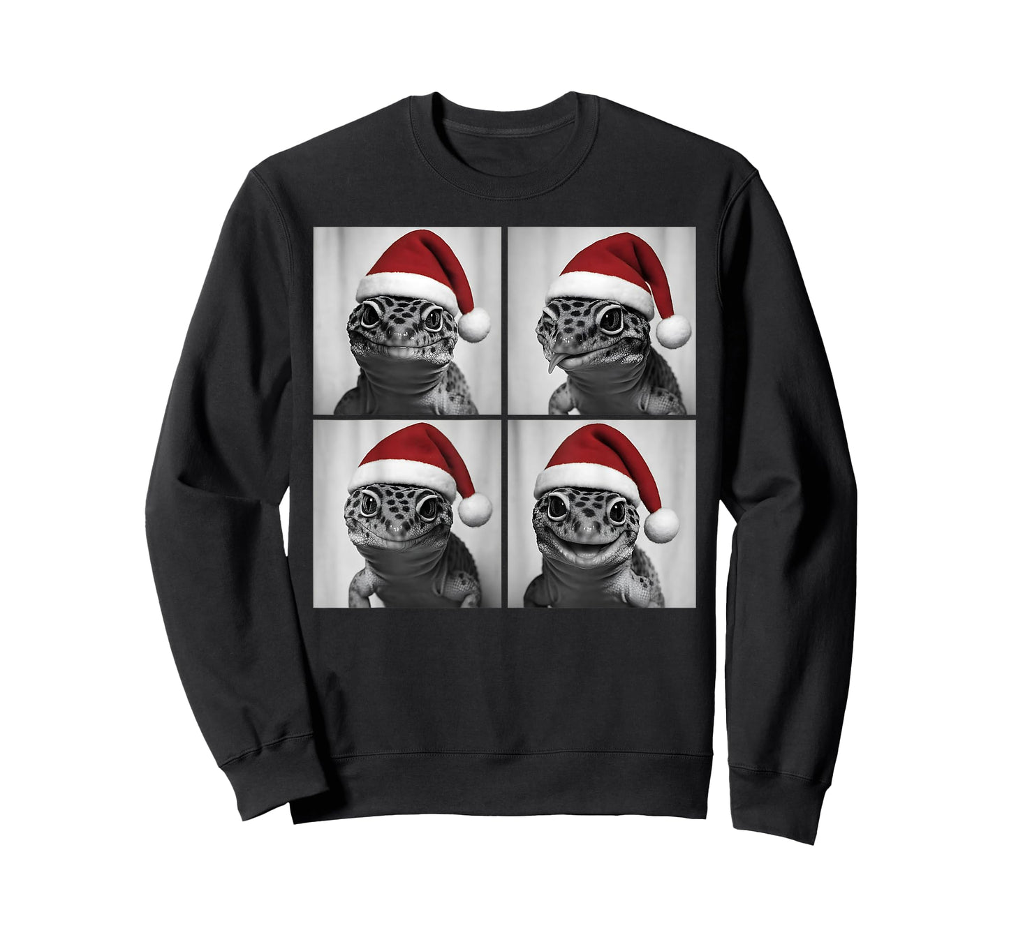 Funny Christmas Leopard Gecko Santa Photo Booth T-Shirt