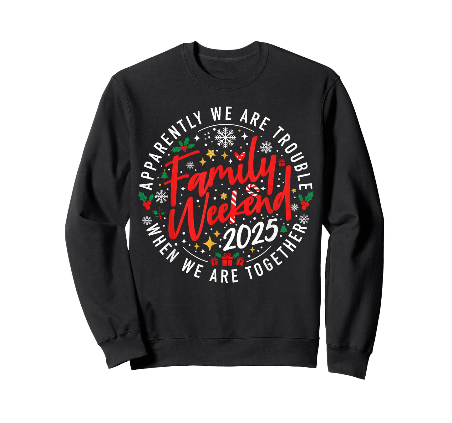 Retro Family Weekend 2025 Christmas We are Together Matching T-Shirt