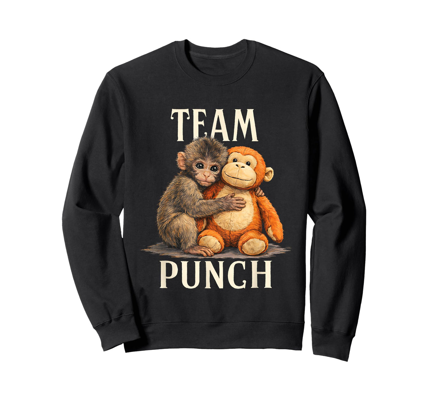 Team Punch Cute Monkey and Bear Design T-Shirt