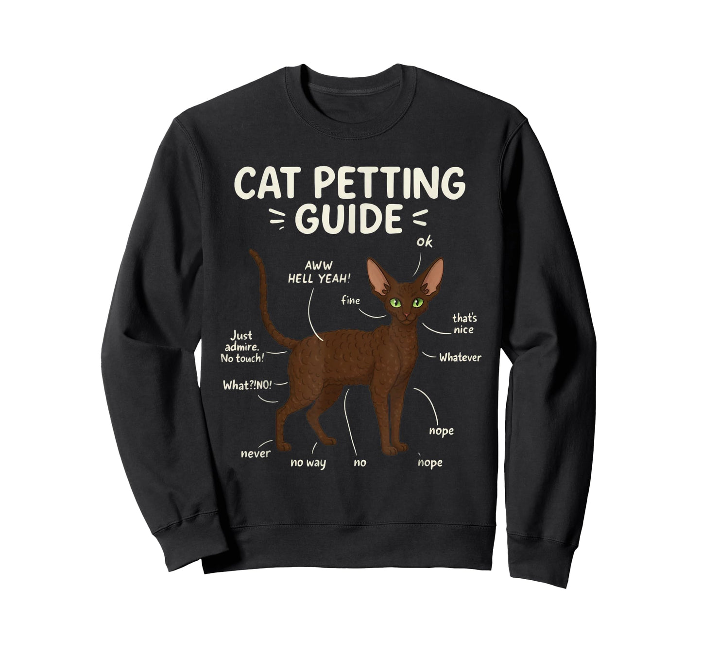 Devon Rex Cat Petting Guide Funny Cat Lover T-Shirt