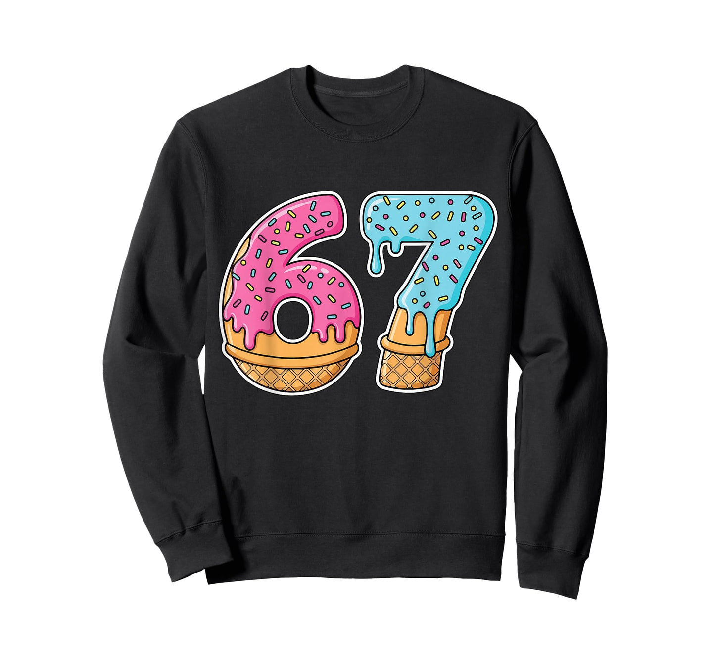 67 ice Cream Drip Meme Funny Six Seven gen Alpha Slang T-Shirt