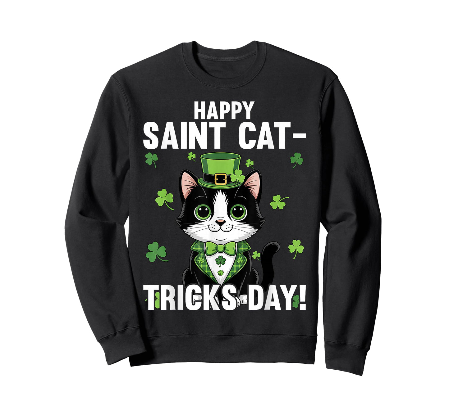 Funny St Patrick's Day Happy Cat Tricks T-Shirt
