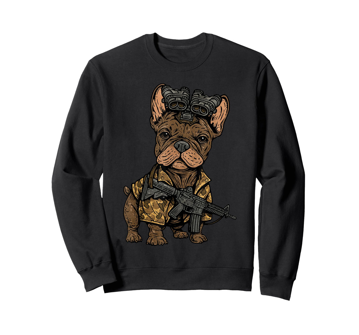 Tactical Frenchie Funny Dog Bulldog with NVG Meme T-Shirt
