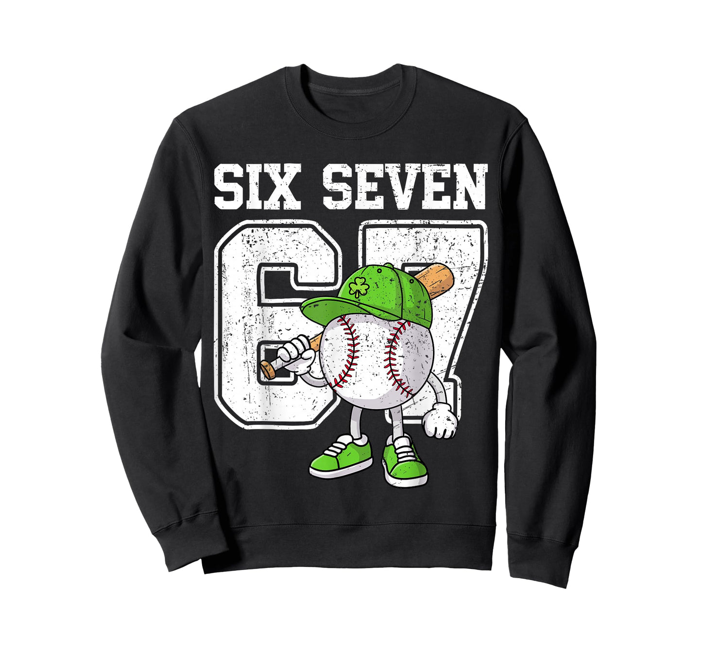 Boys St Patricks Day 67 Six Seven Baseball Ice Cream Drip T-Shirt