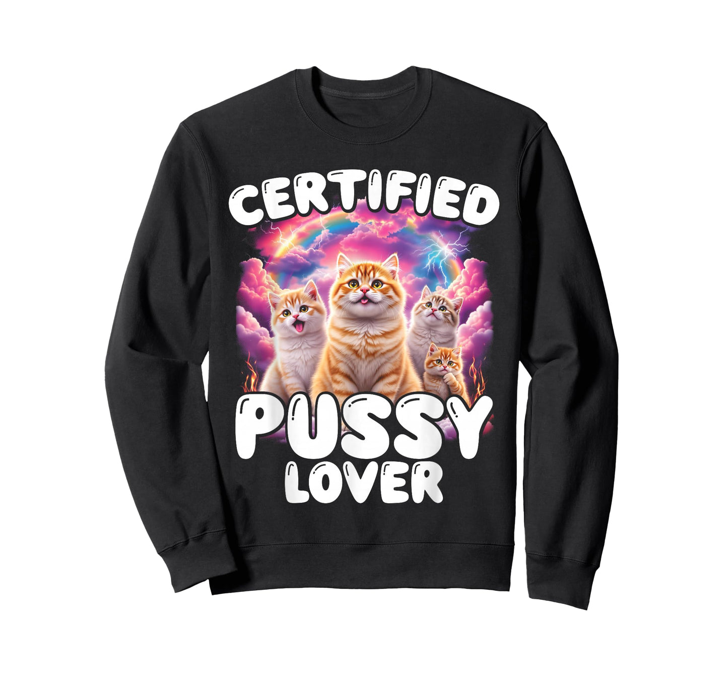 Funny Cat Meme Pussy Lover Inappropriate Embarrassing Cat T-Shirt