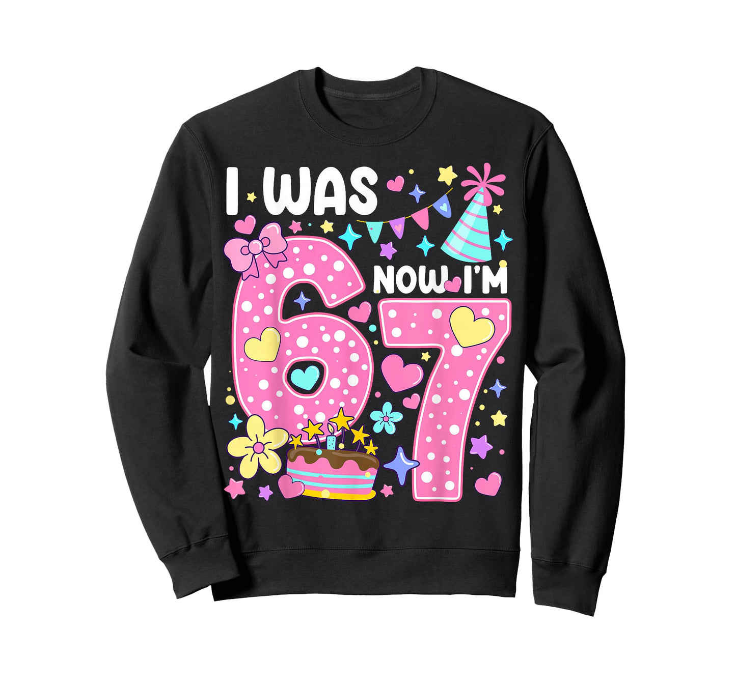 7 Year Old Birthday I was 6 Now I'm 7 67 Meme T-Shirt