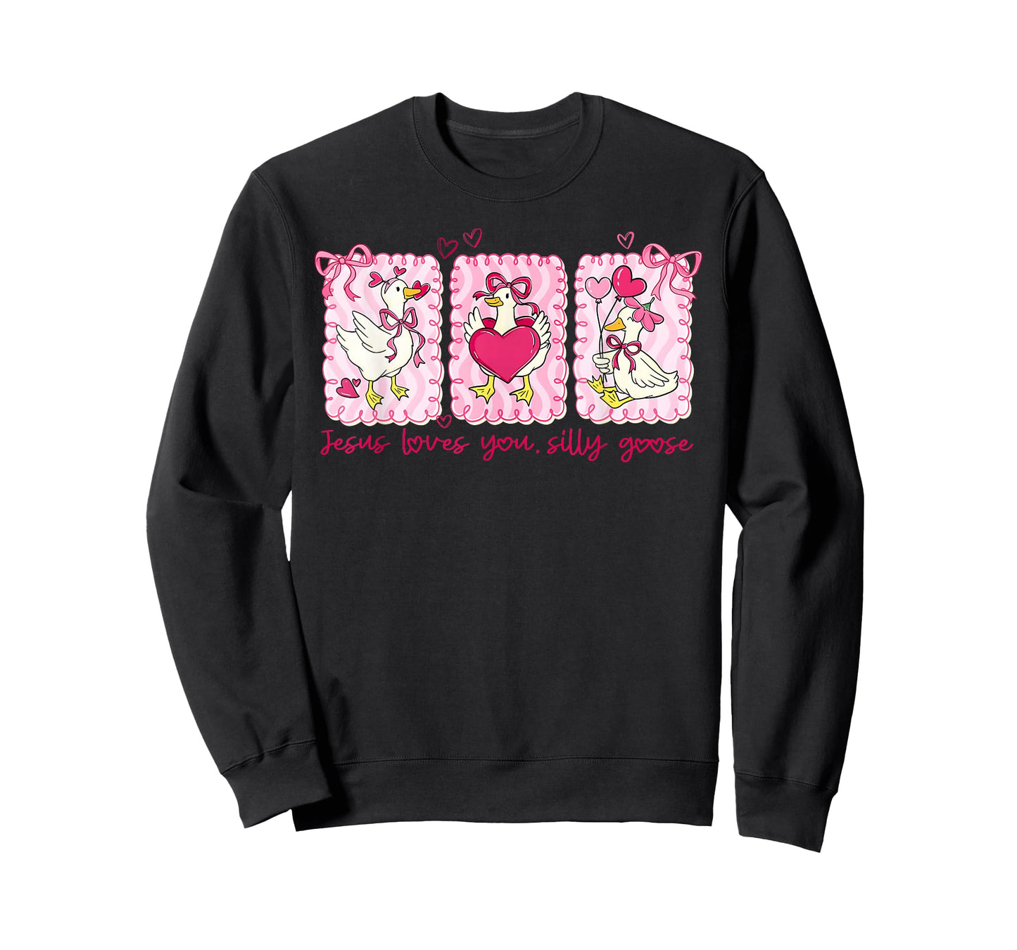 Preppy Valentine Jesus Loves You Silly Goose Girl Women T-Shirt