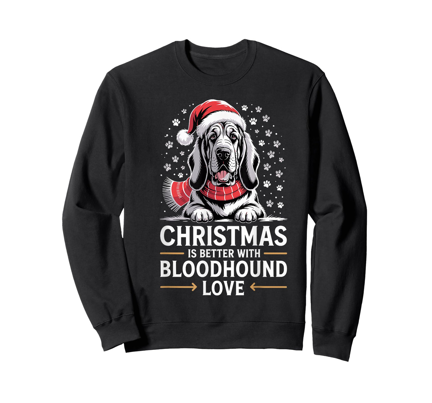 Funny Puppy Dog Christmas is Better with Bloodhound Love T-Shirt