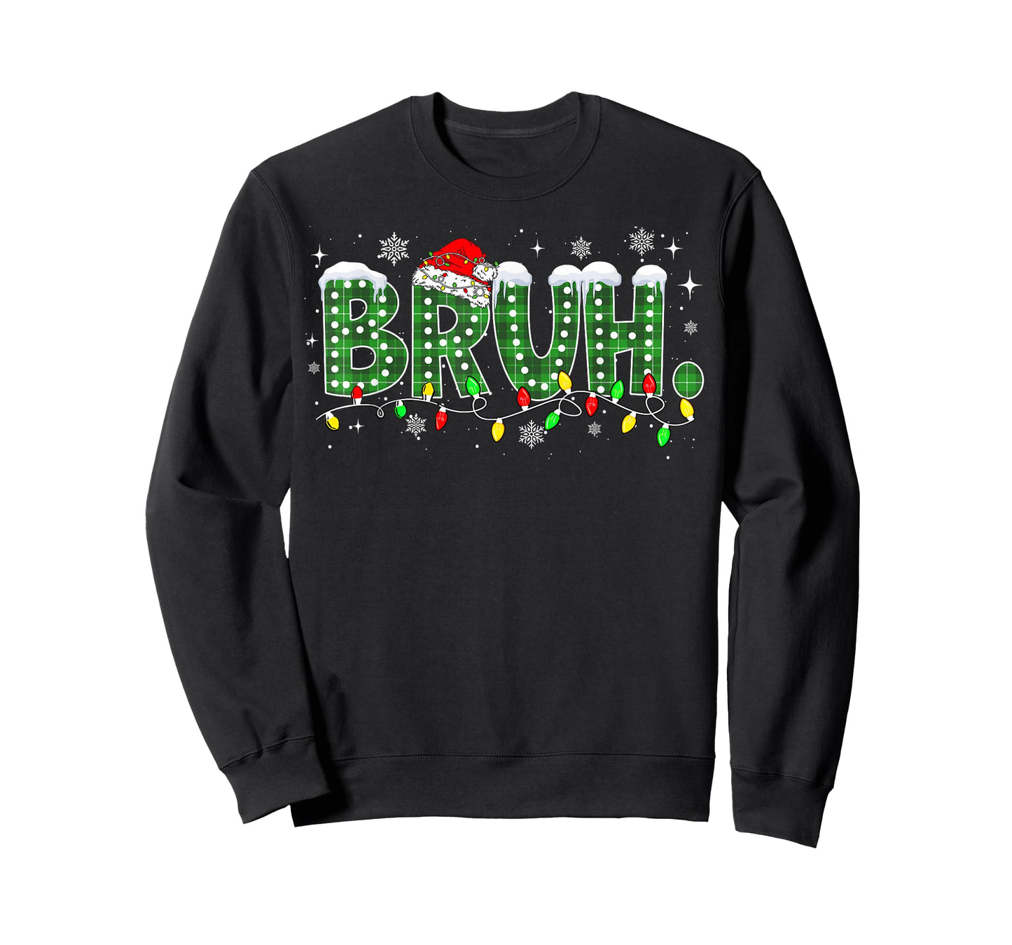 Funny Bruh Christmas Pajamas Plaid Teens Boys Kids Xmas T-Shirt