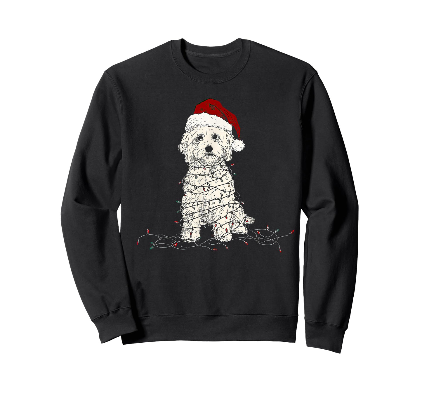 Funny Maltipoo Christmas Graphics Dog Lights Lover T-Shirt