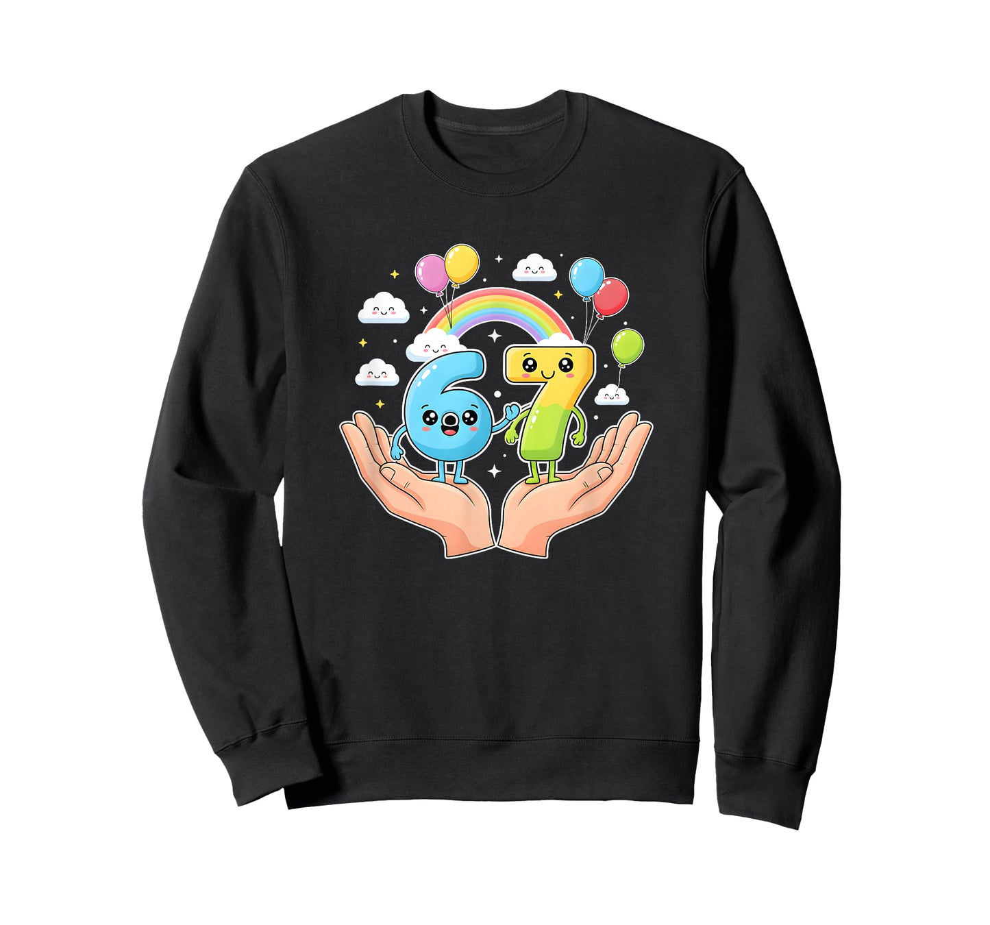 Funny Kawaii Six Seven 6 7 Meme Gen Z/Alpha Slang 6 7 Hands T-Shirt
