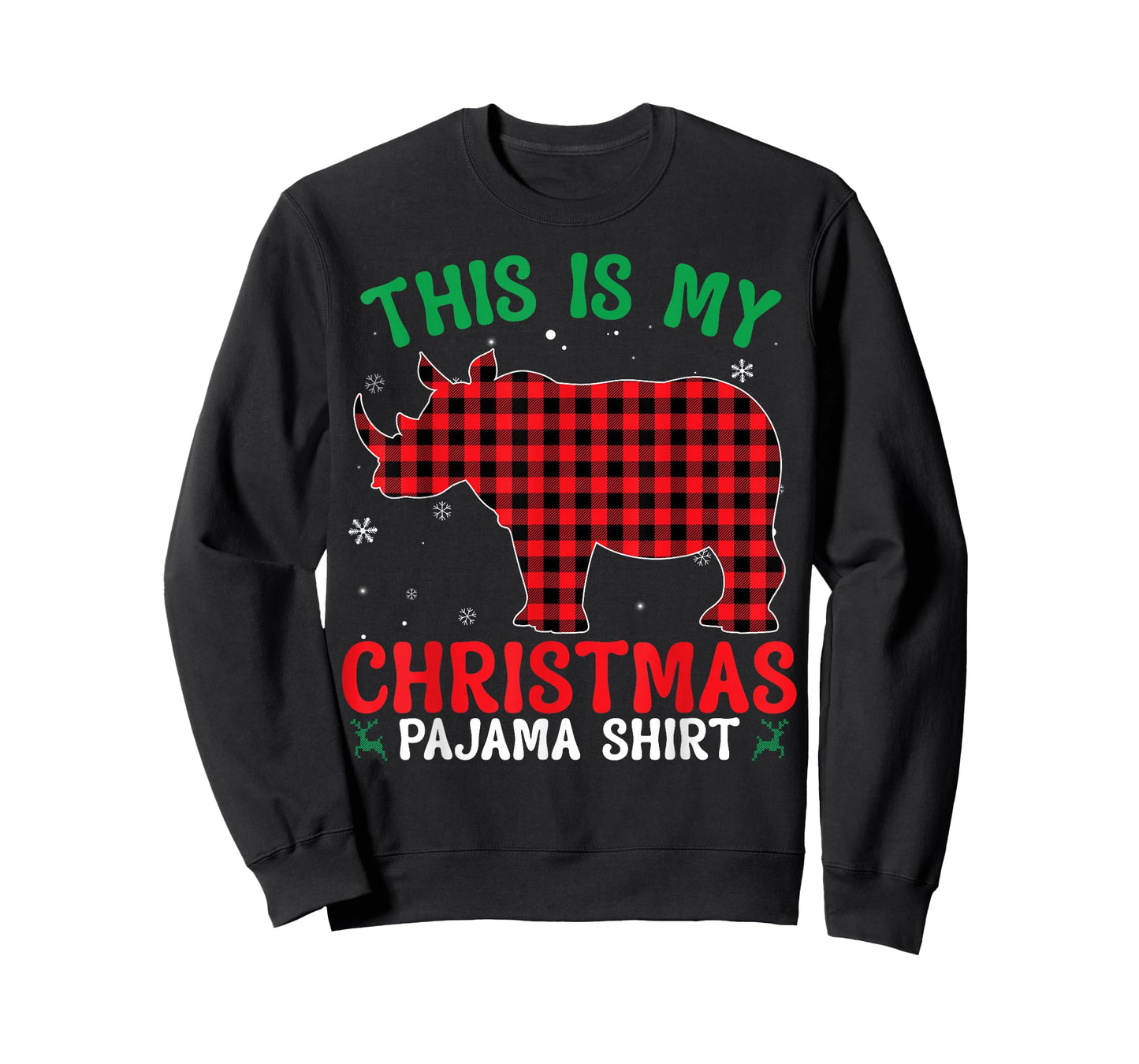 Funny Rhino Christmas PJ Pajama Men Women PJ for Family T-Shirt