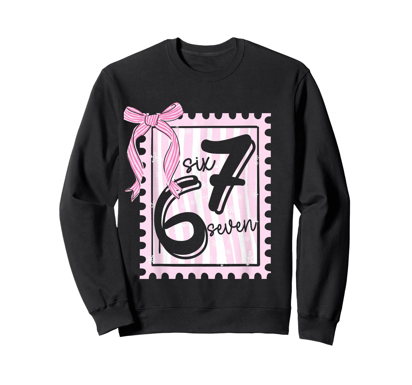 Six Seven Coquette Bow 67 Meme Gen Alpha Joke Viral Number T-Shirt