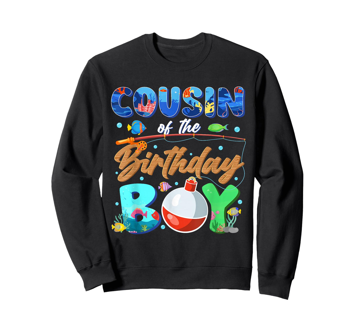 Cousin of The Birthday Boy Fishing Family Matching Bday T-Shirt