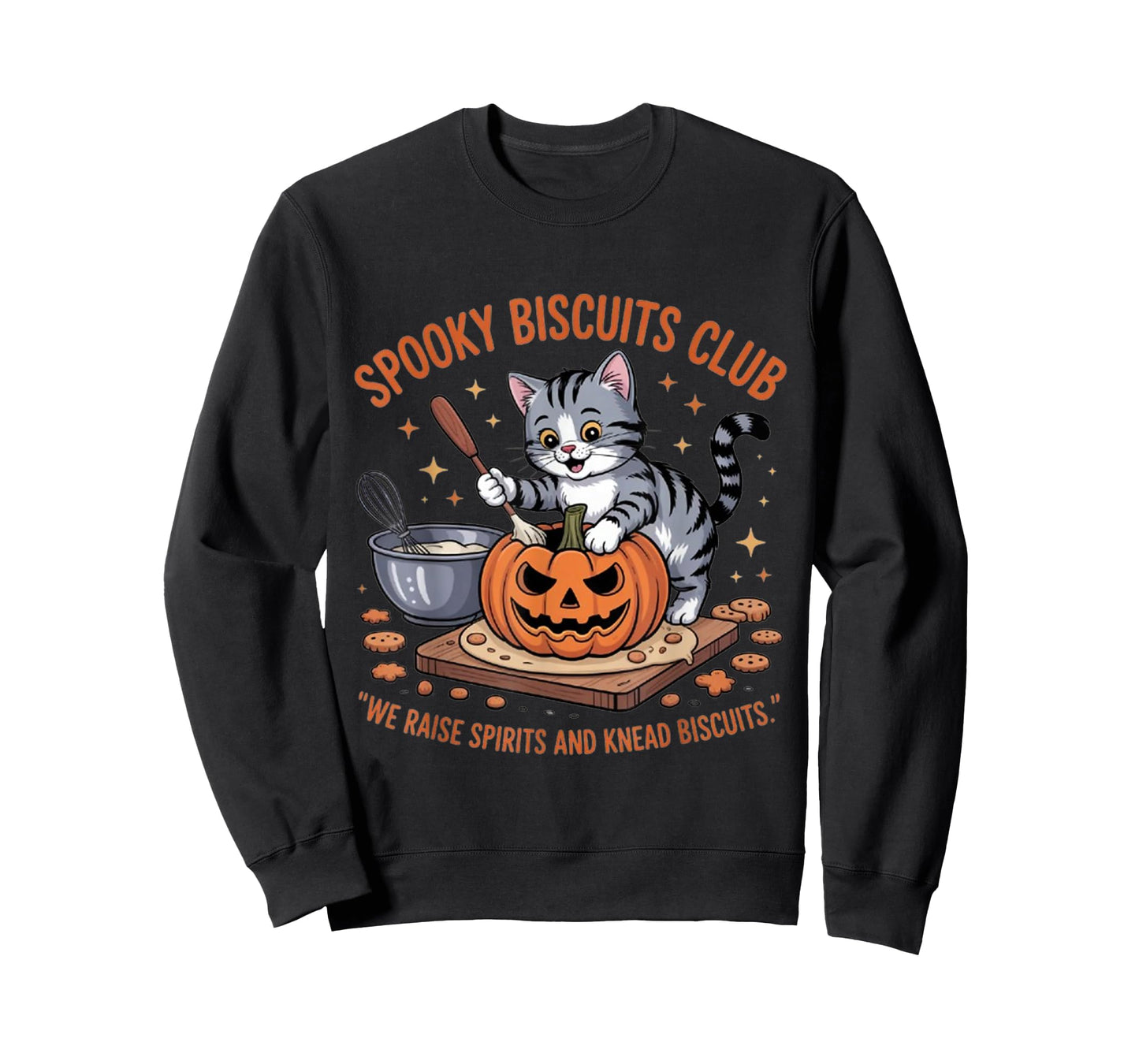 Spooky Biscuits Club Cat, Funny Halloween T-Shirt