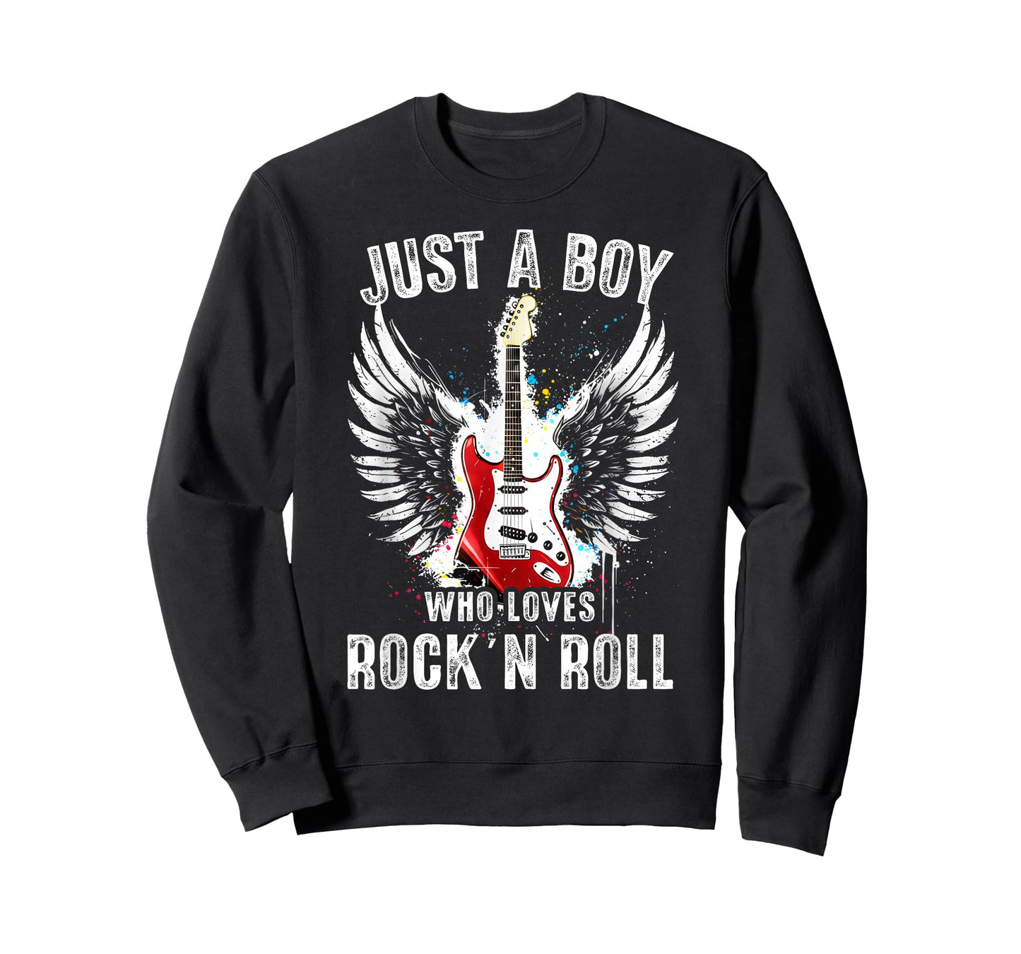Just A Boy Who Loves Rock and Roll Rock Band Guitar Concert T-Shirt