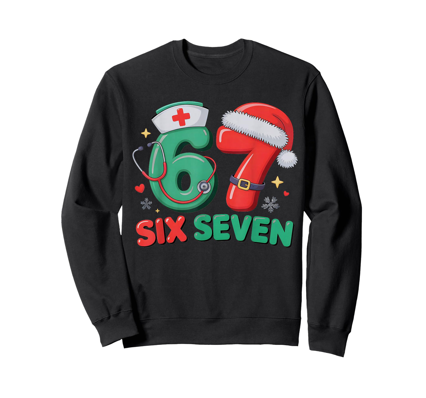 Trendy 67 Christmas Nurse Pediatric Physician Slang Six T-Shirt