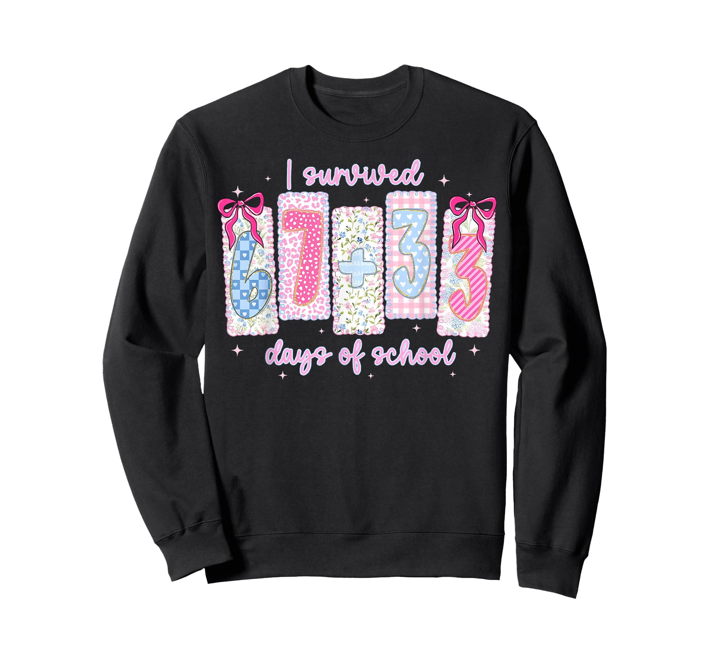 I Survived 67 + 33 Days of School Coquette Bow Girl Kid T-Shirt