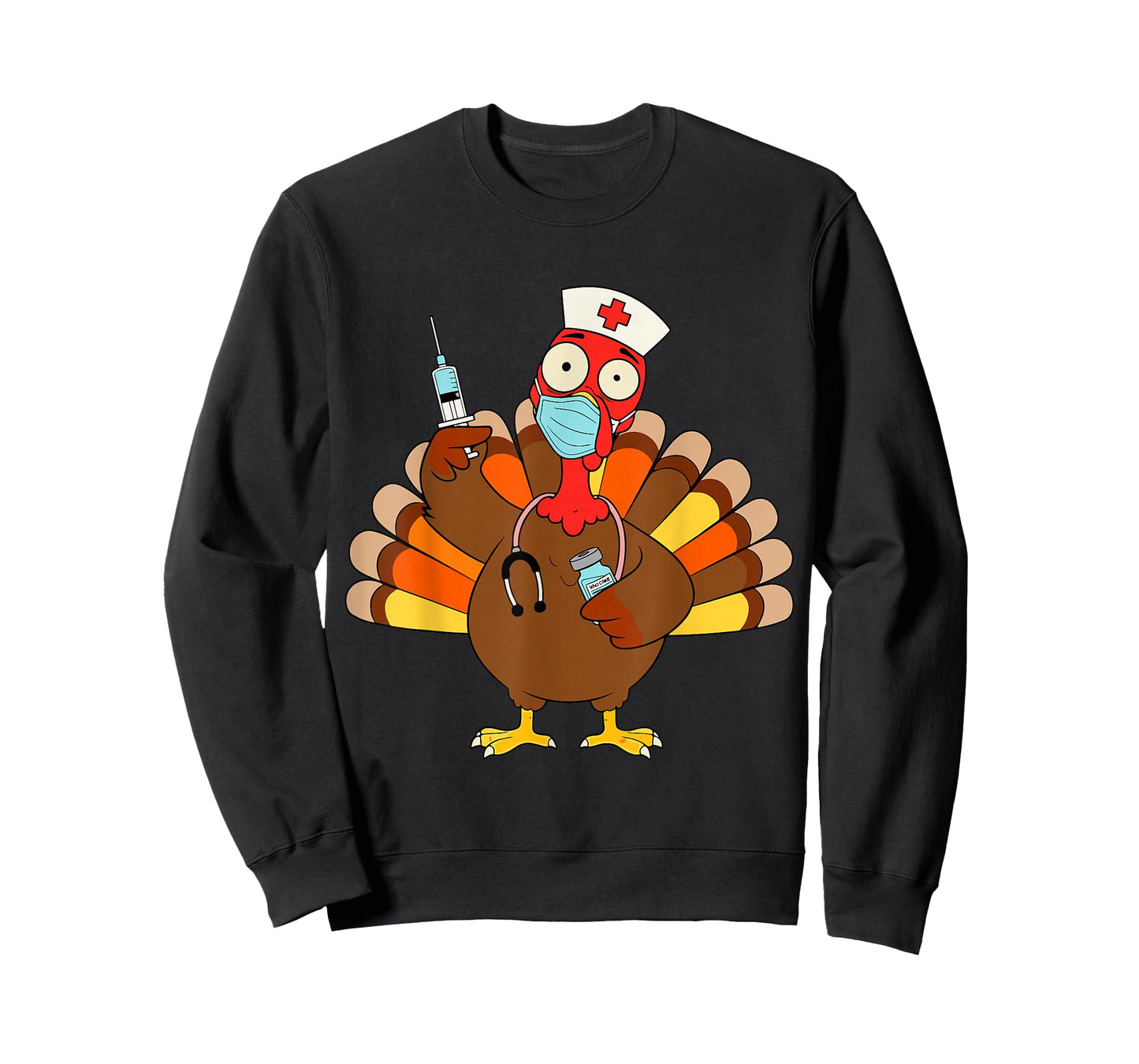 Funny Thanksgiving Nurse Turkey Stethoscope Healthcare T-Shirt