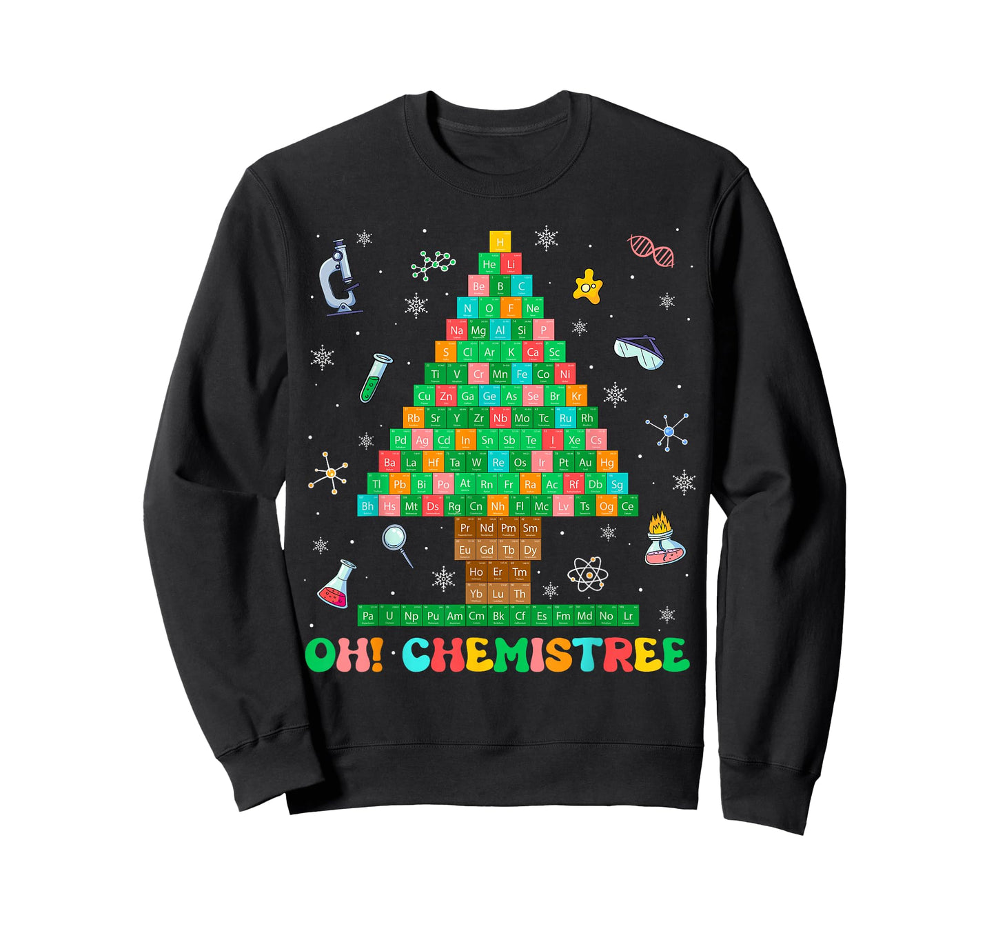 Oh Chemistree Chemistry Xmas Tree Science Periodic Table T-Shirt