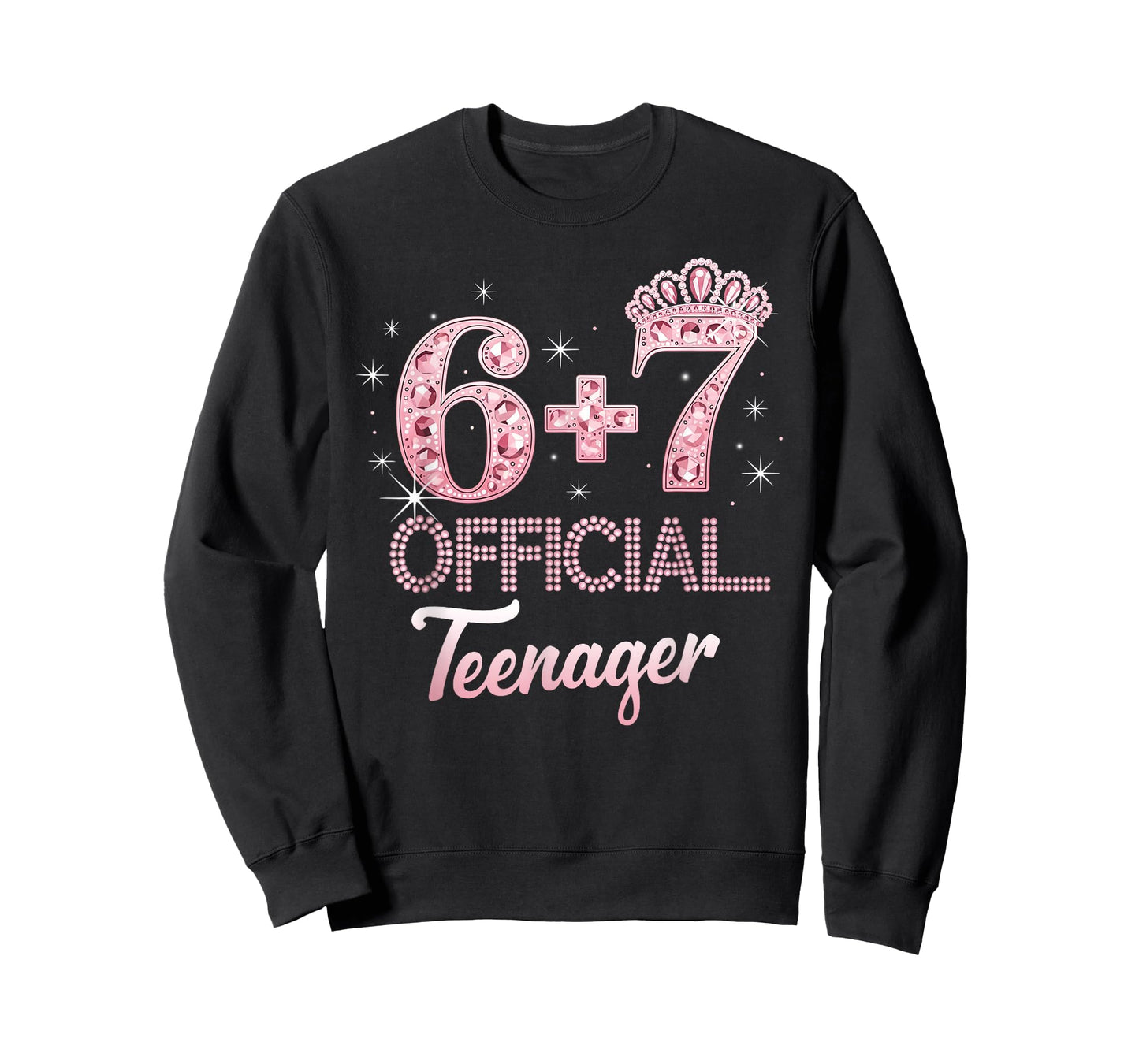 Funny 6+7 13 Official Teenager Pink Crown Birthday Princess T-Shirt
