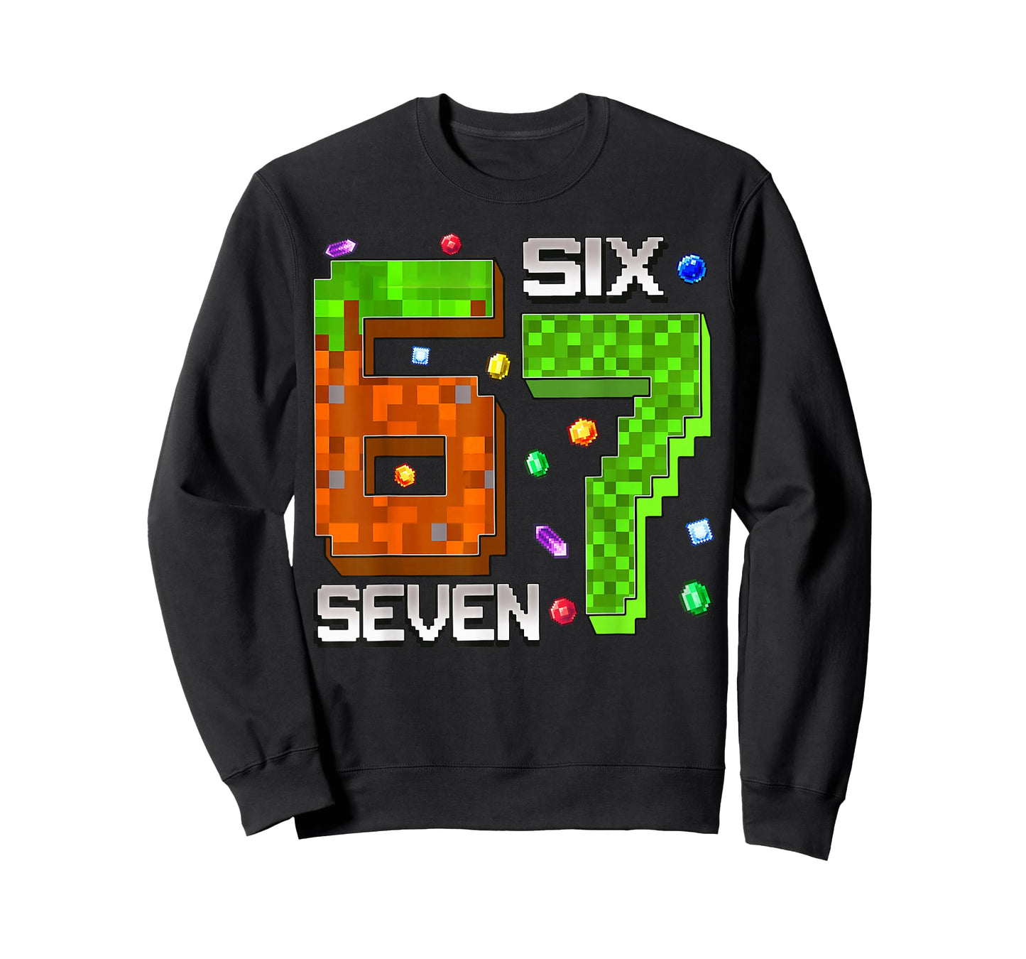 Funny Meme 67 Pixel Birthday Boy Six Seven 6 7 T-Shirt