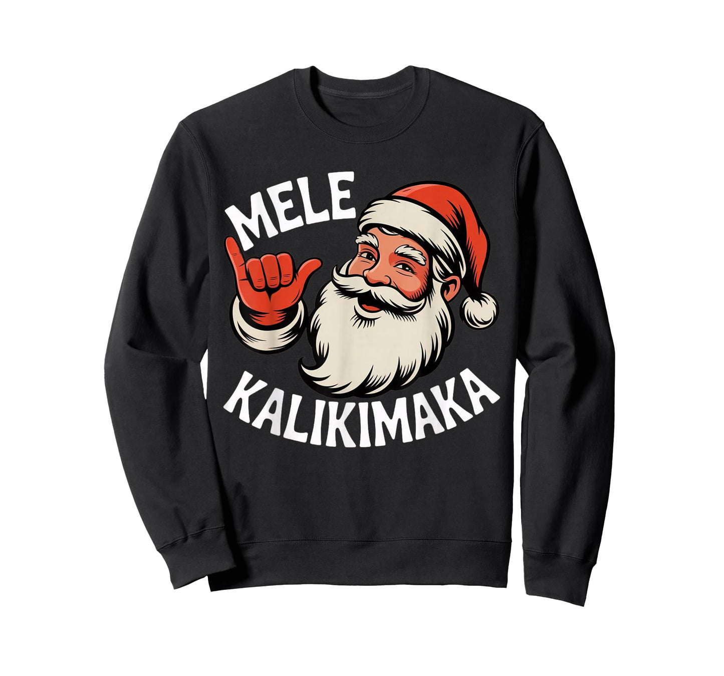 Mele Kalikimaka Hawaiian Christmas Santa Cartoon Design T-Shirt