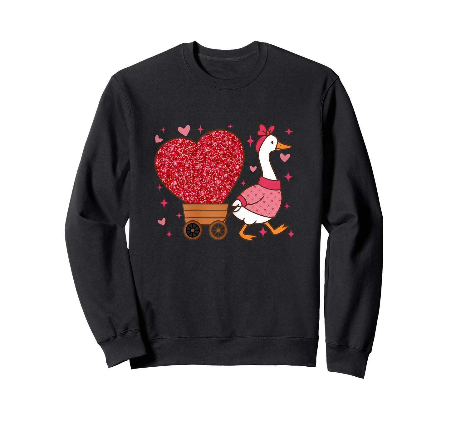 White Valentines Silly Goose Heart for Teachers Kids T-Shirt