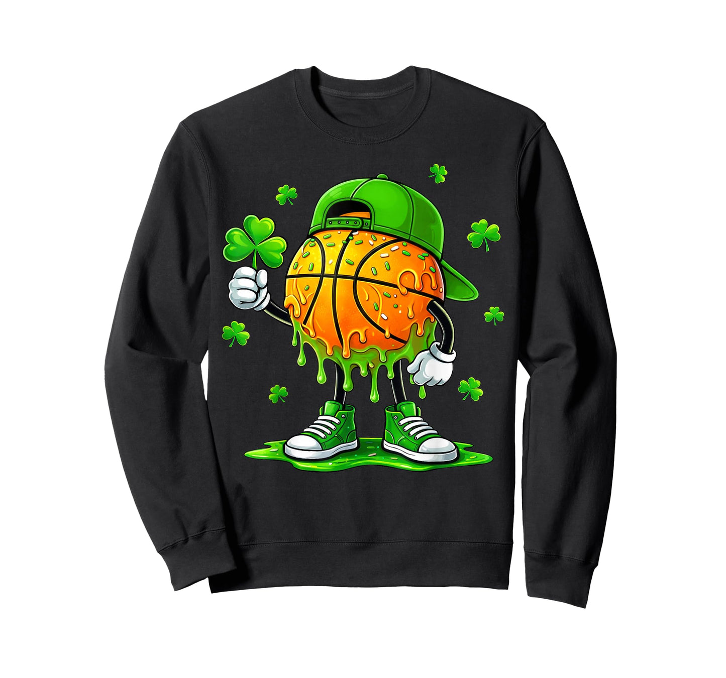 St Patricks Day Shamrock Irish Basketball Shirts Boys Men T-Shirt