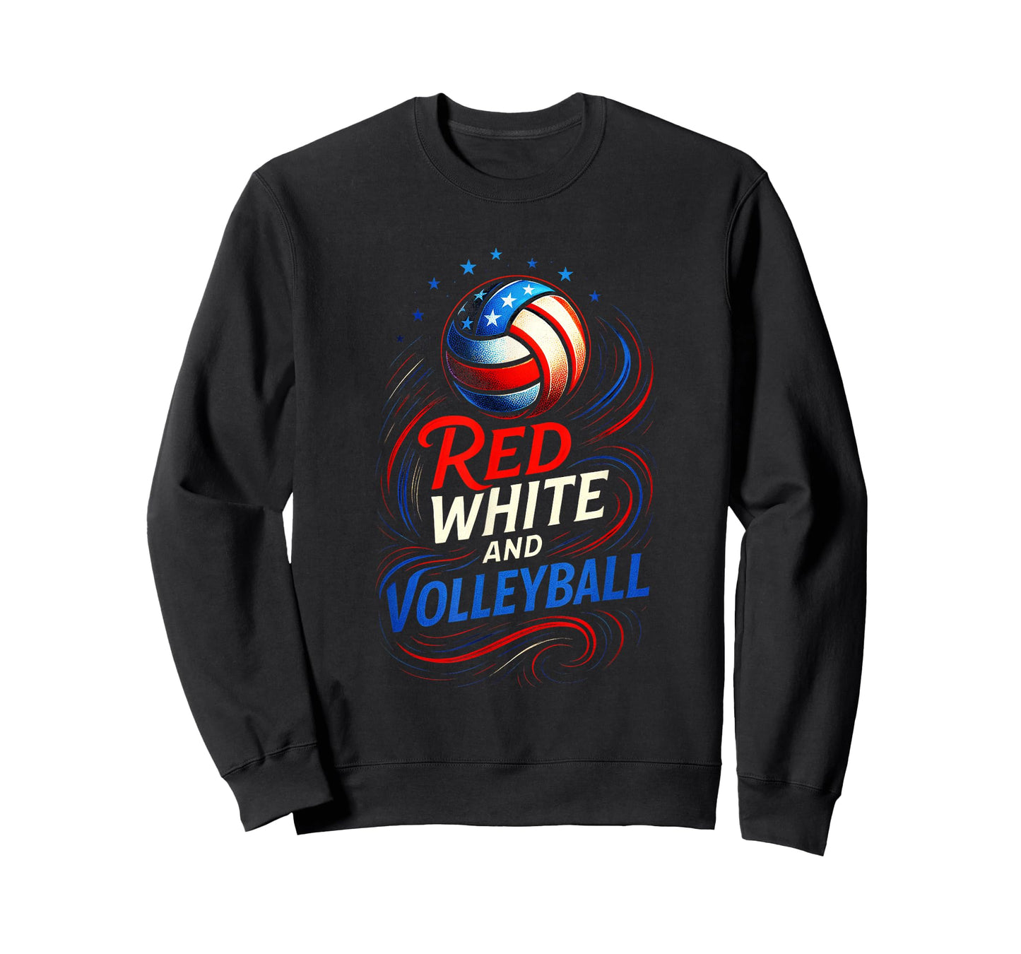 Red White and Volleyball - American 4th July Player T-Shirt