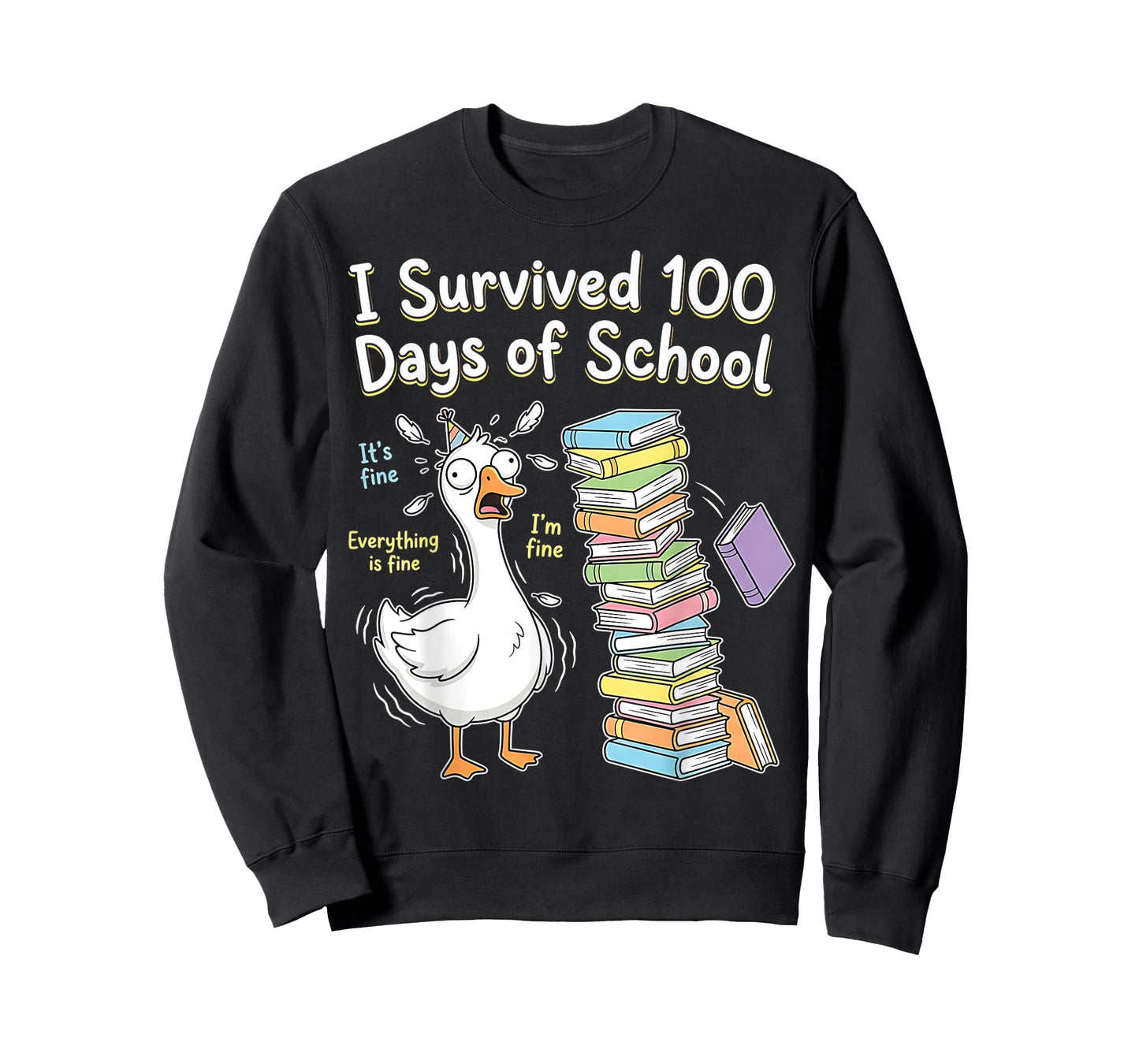 I Survived 100 Days of School Funny Goose 100th Day Teacher T-Shirt