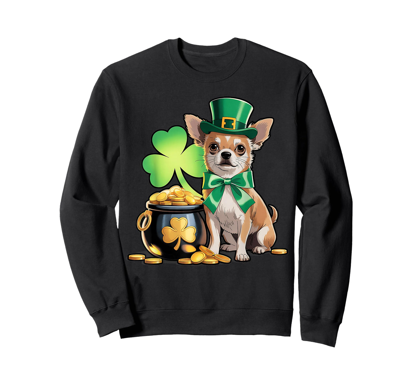 Cute Chihuahua Dog Shamrock Irish Women Men St Patricks Day T-Shirt