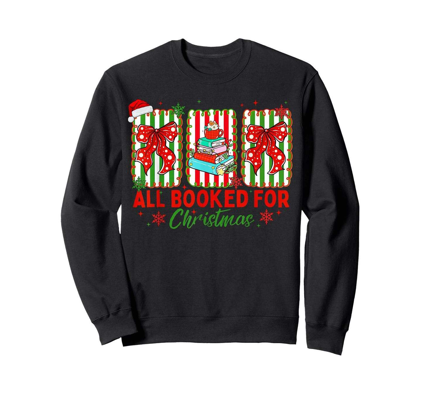 All Booked for Christmas Book Readers Retro Xmas Teachers T-Shirt