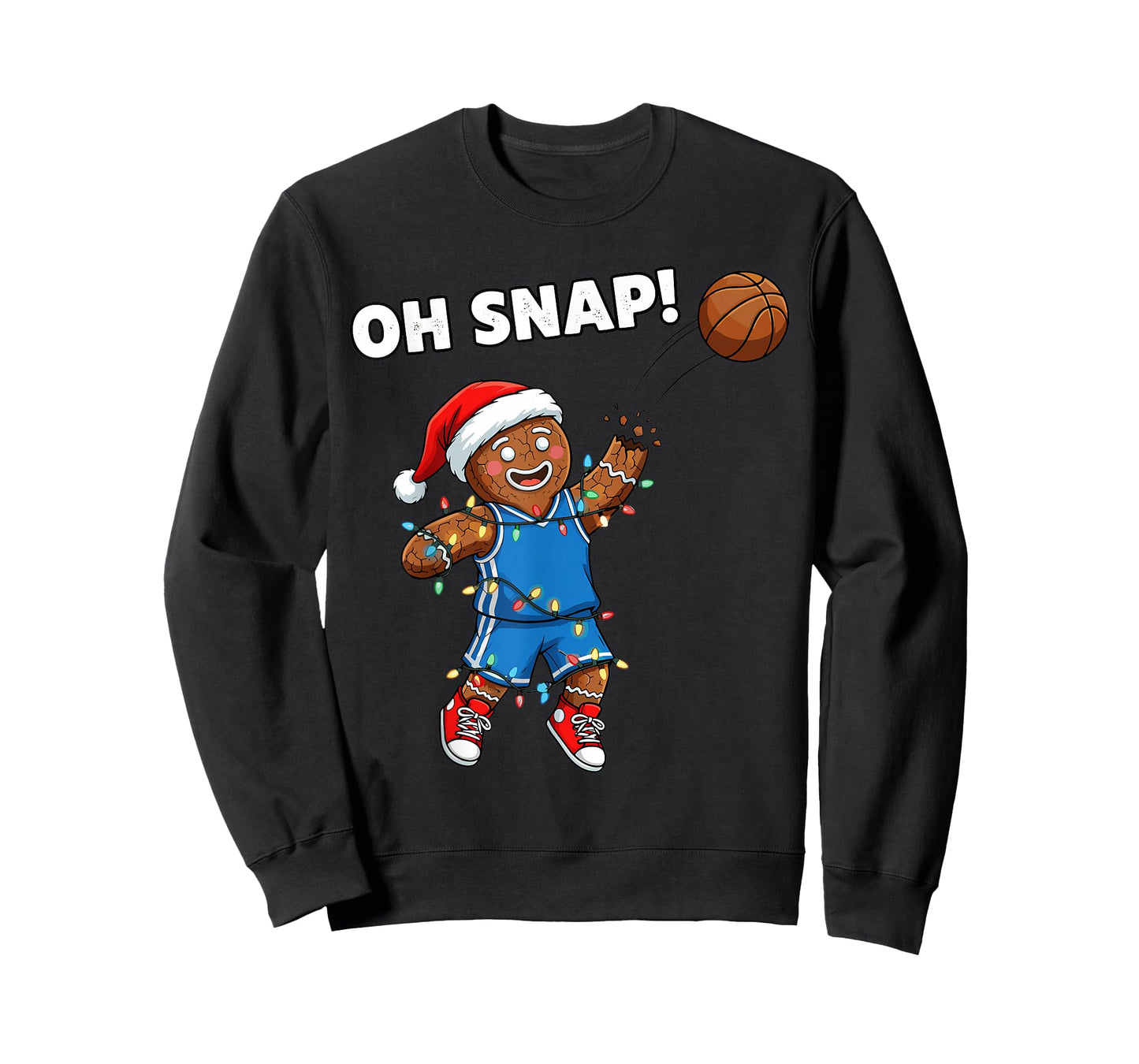 Basketball Christmas Gingerbread Funny Sport Holiday Kids T-Shirt