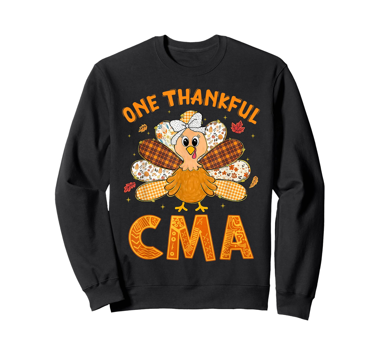 One Thankful CMA Nurse Turkey Thanksgiving Scrub Fall Women T-Shirt