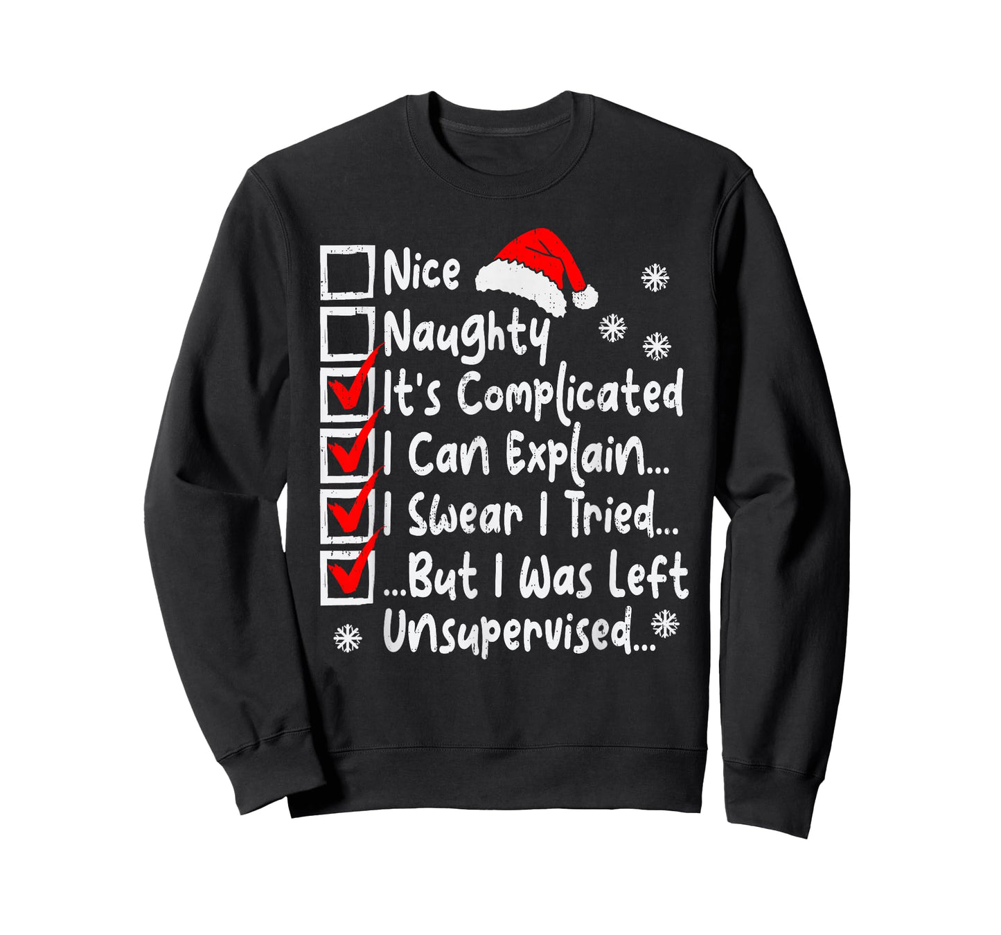 Nice Naughty Multi Checklist Funny Christmas List Family T-Shirt