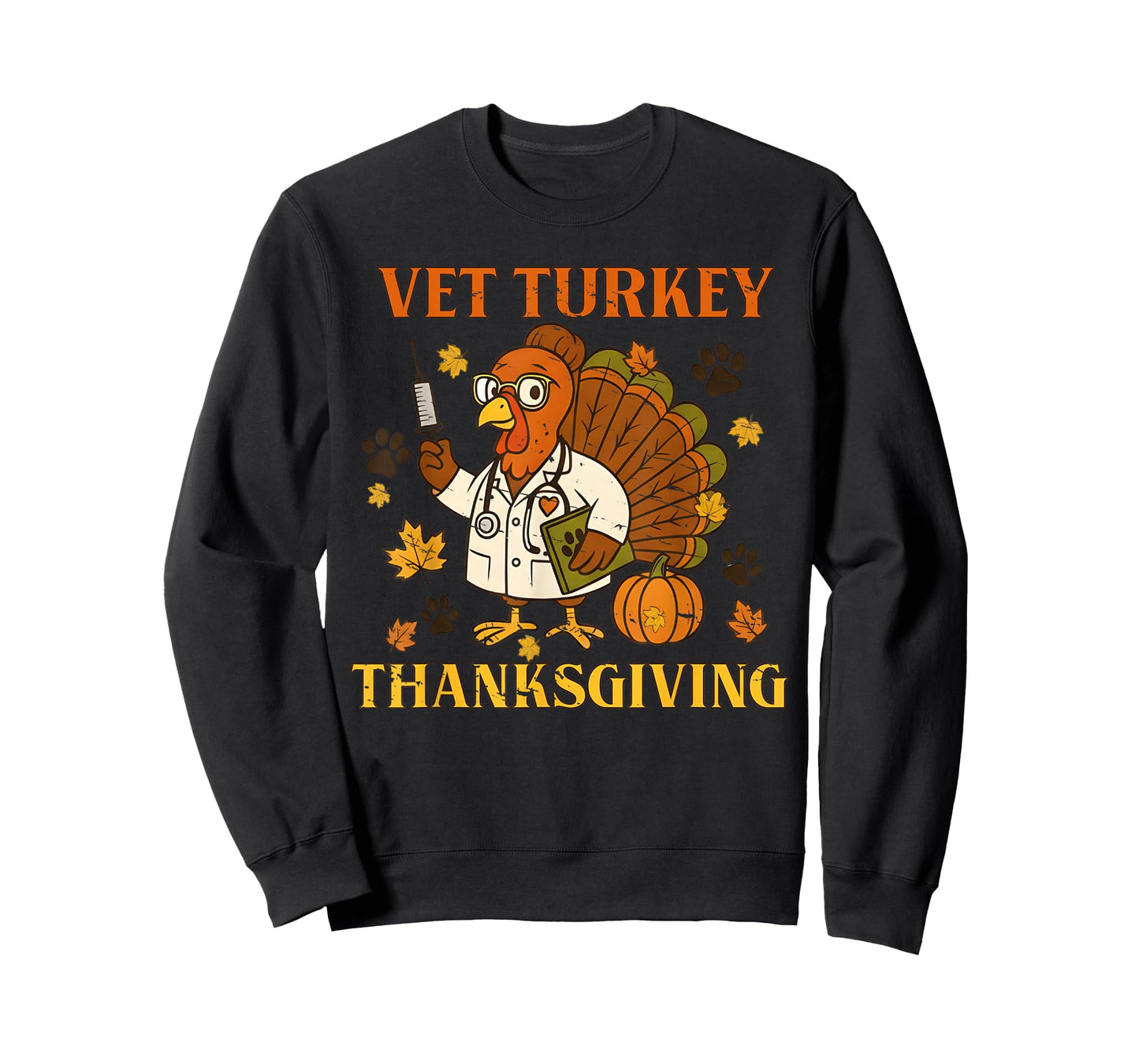 Funny Vet Turkey Thanksgiving Veterinary Tech Turkey Day Tee T-Shirt