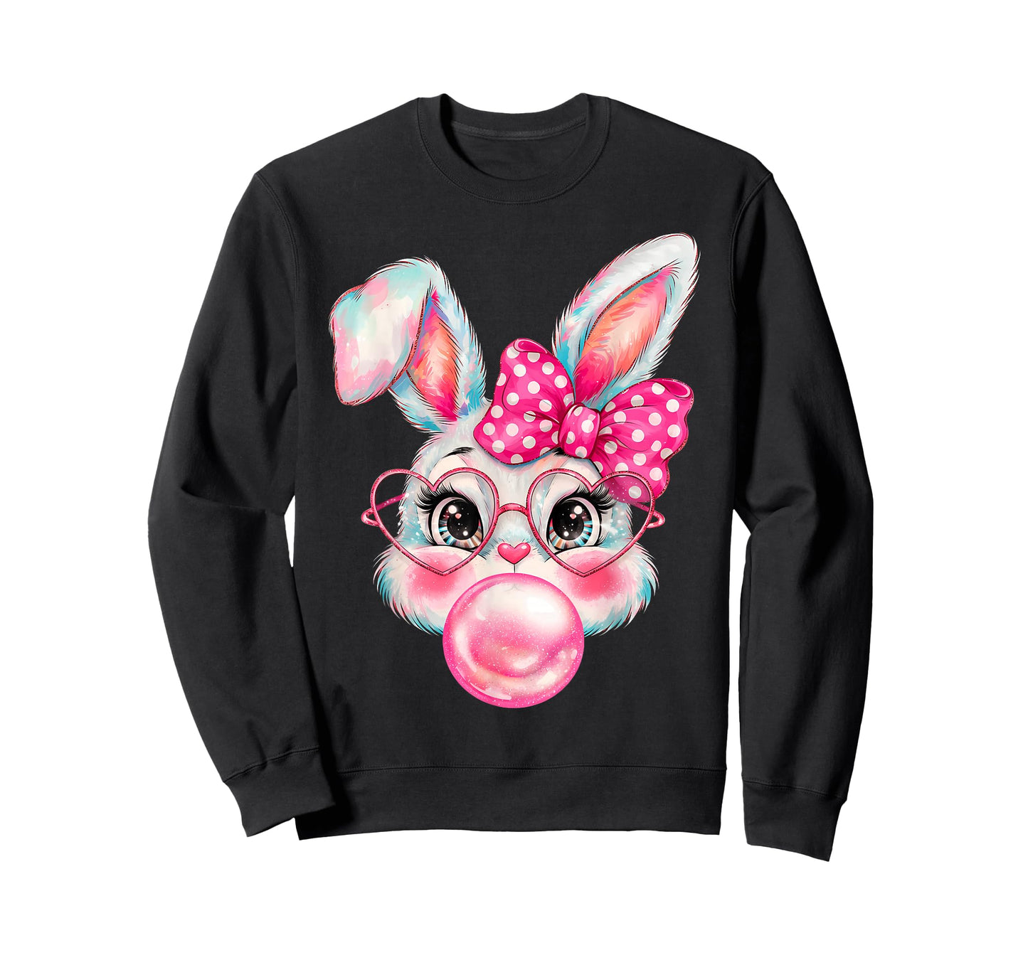 Girls Easter Cute Bunny Face Coquette Easter Kids Girl Women T-Shirt
