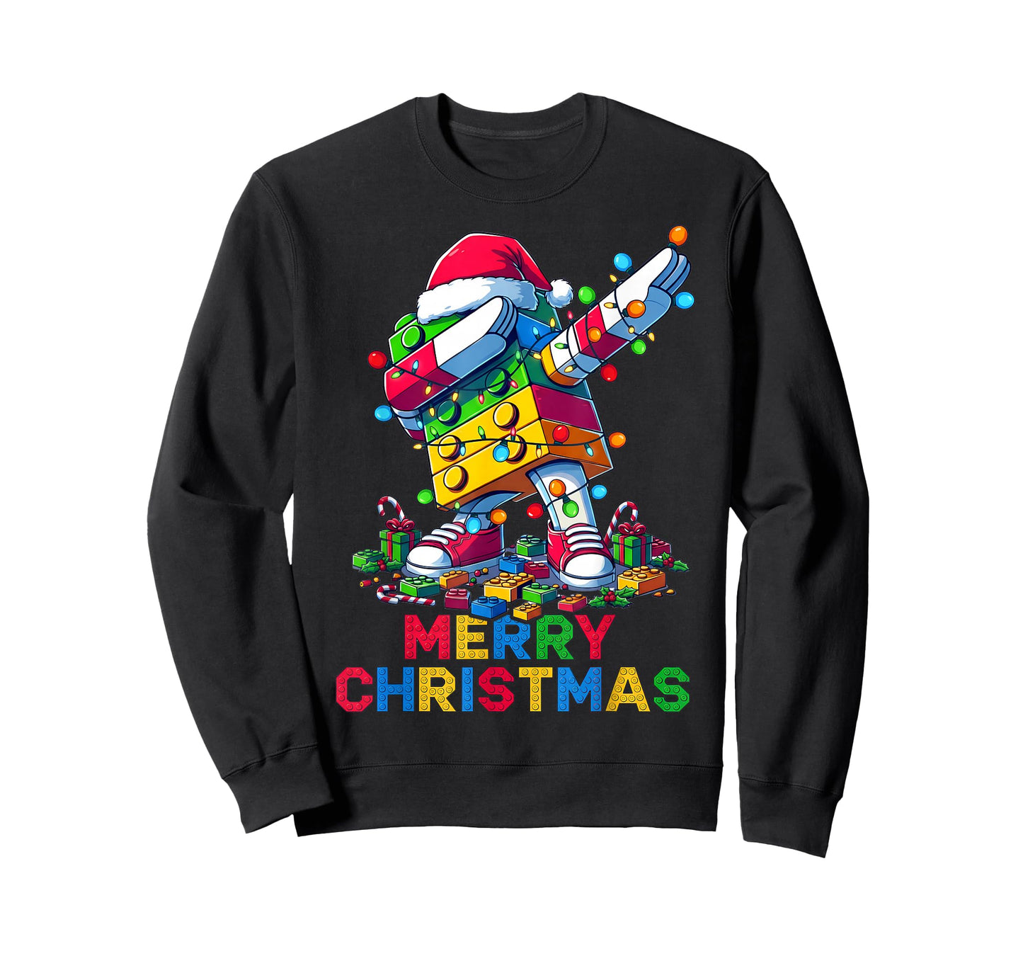 Merry Christmas Master Builder Block Brick Dabbing Costume T-Shirt